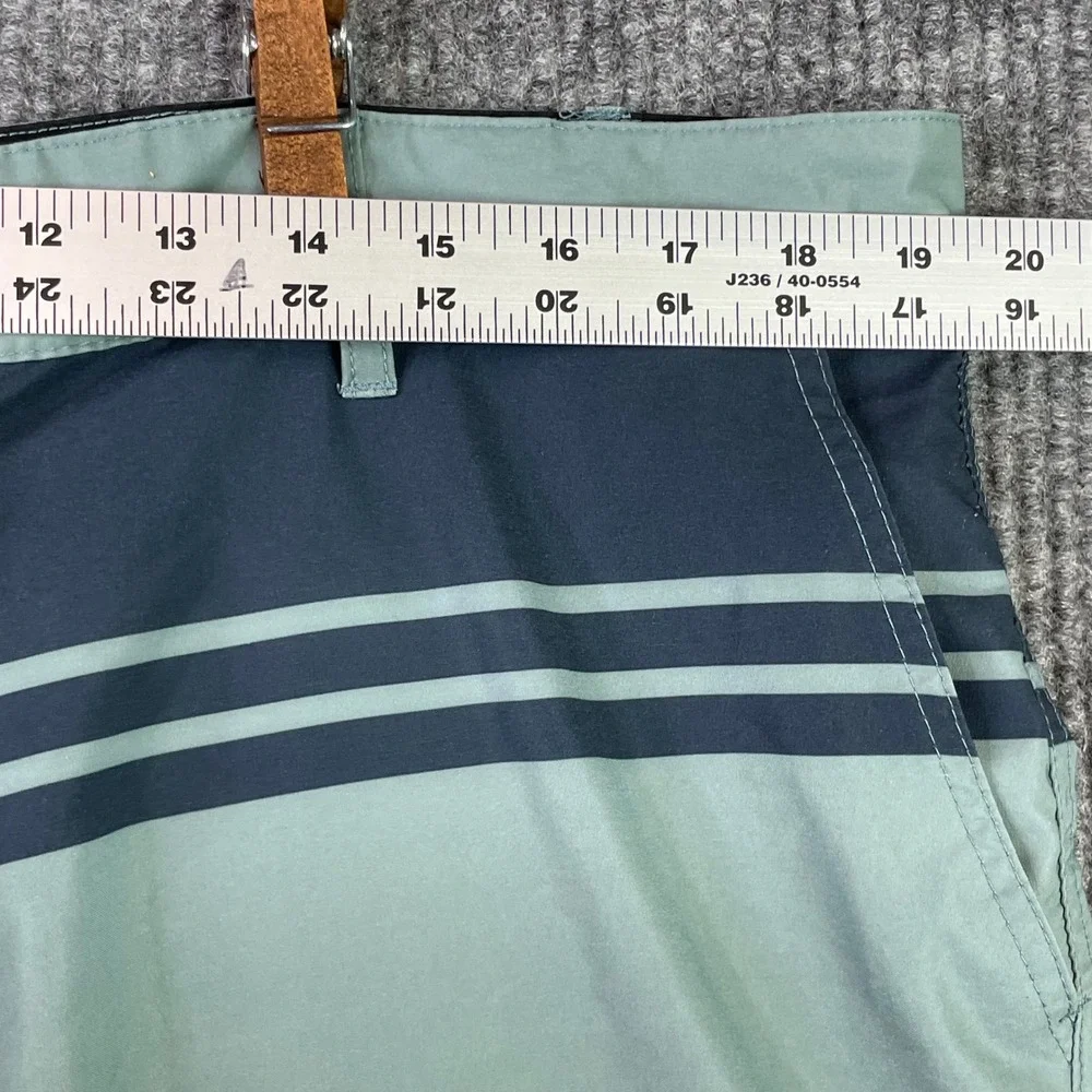 OP Board Shorts Mens 38 Blue Striped 4 Way Stretch Swim Trunks OM25523Y